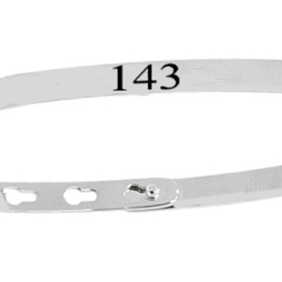 1437 Adjustable Inscription 4mm Wide Bracelet - Picture 1 of 4